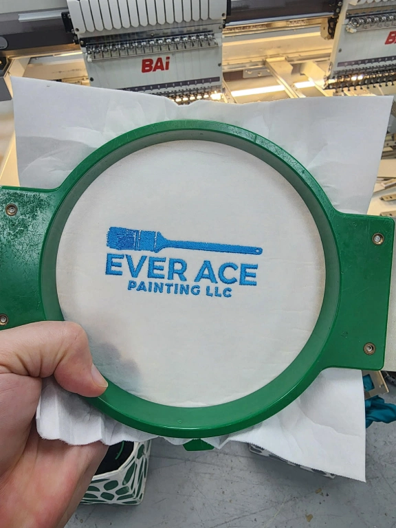 Artwork in digitized and stitch form
