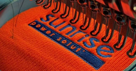 Close-up of embroidery stitches on fabric