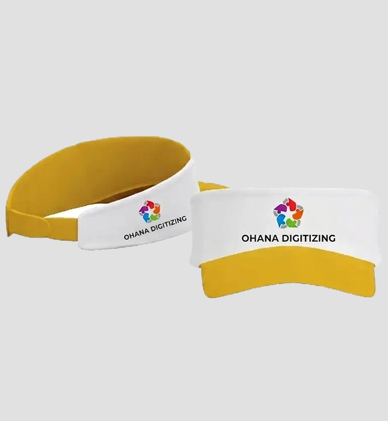 Visor with embroidered design
